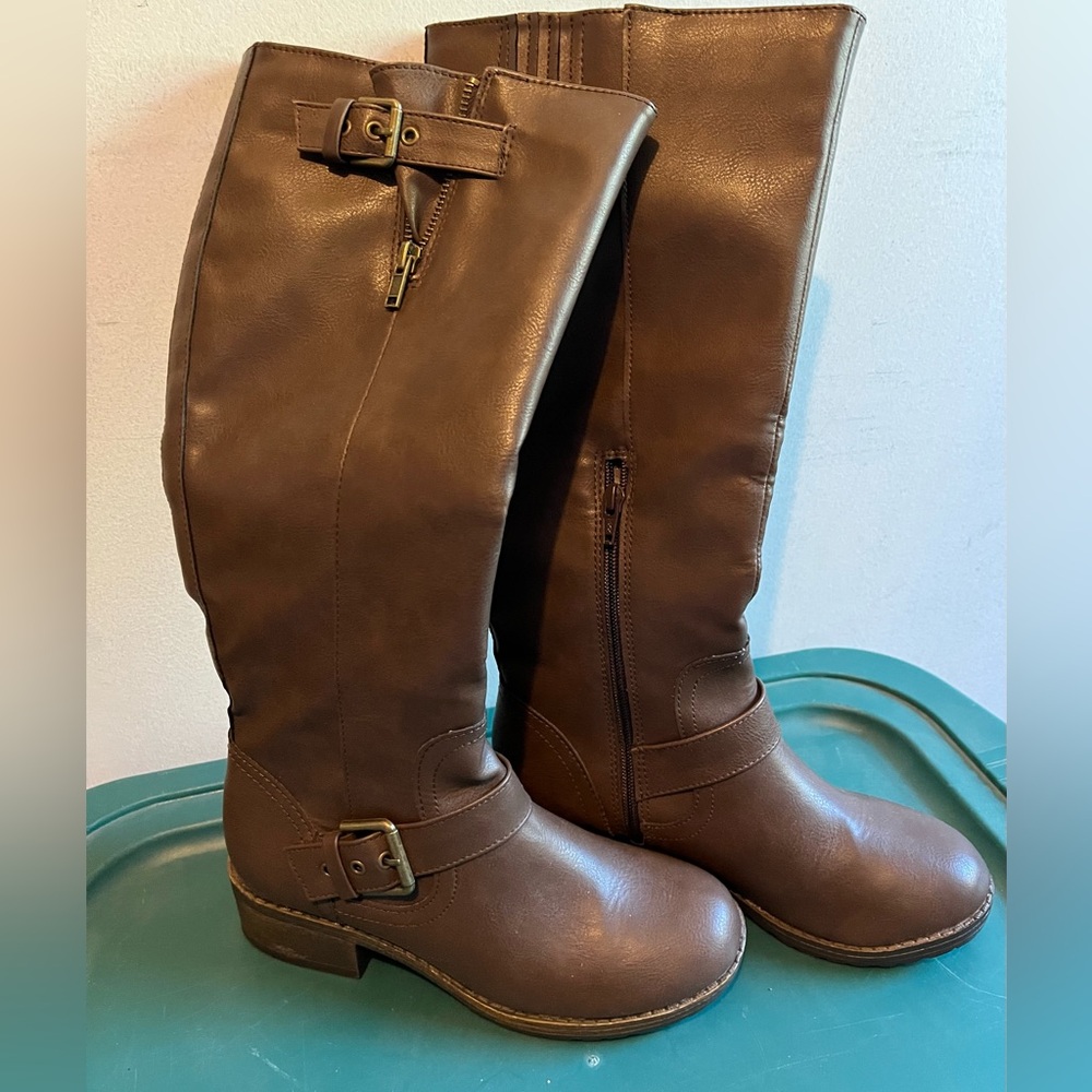 Women’s Kohl's Brown Knee High Buckle Riding Boots